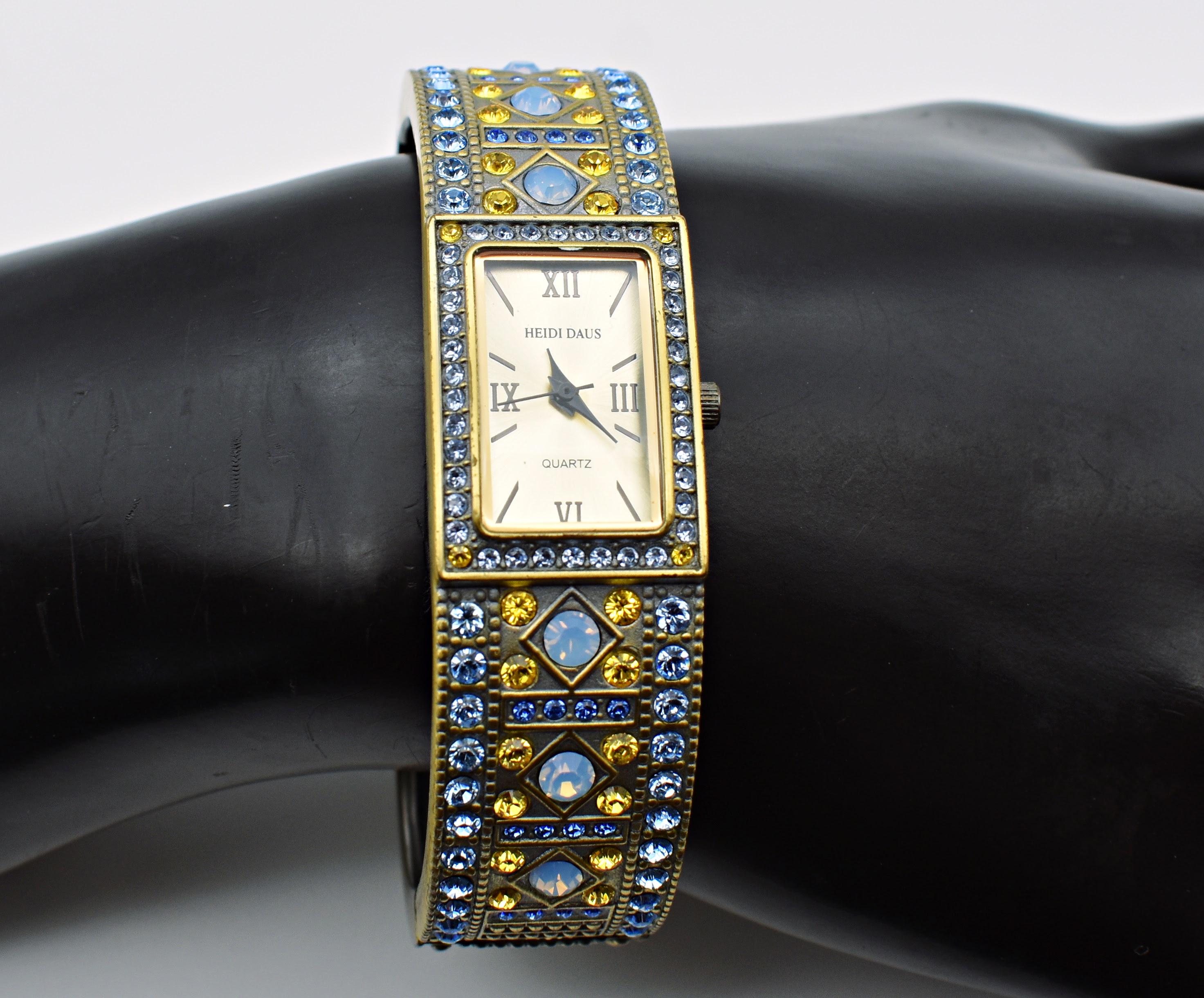 Heidi Daus Starburst Watch Black Faceted Beads Swarovski Crystals Art Deco Heidi Daus Watches - Etsy main image 4