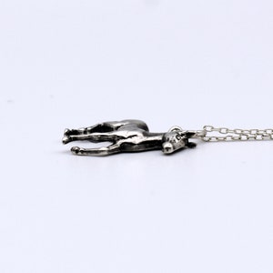 70's sterling prancing horse foal pendant, charming little 925 silver colt filly rolo chain necklace image 5