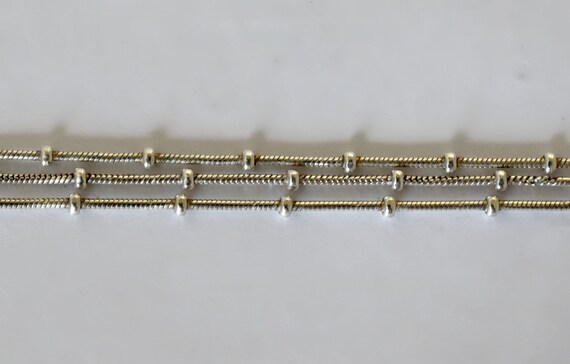 Minimalist 80's Italy beaded sterling snake chain… - image 2