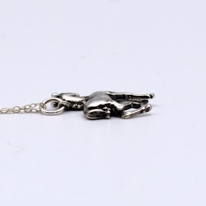 70's sterling prancing horse foal pendant, charming little 925 silver colt filly rolo chain necklace image 3