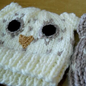 Hand Knitted Owl lady's hat image 2