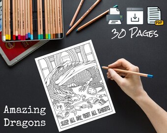 Erstaunliche Drachen Erwachsene Malvorlagen PDF
