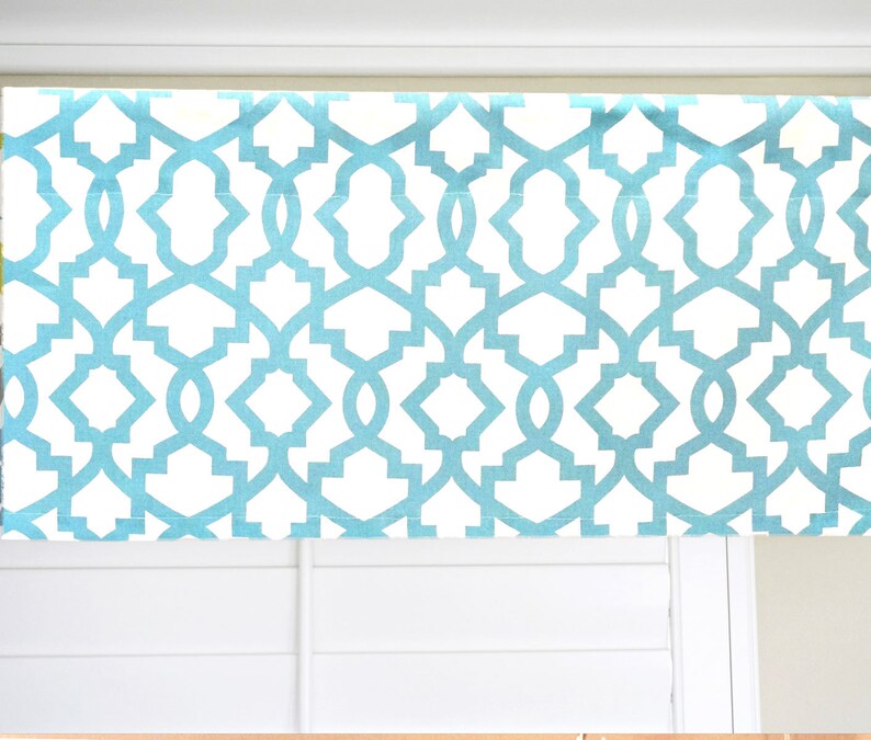 Aqua Blue Valance.light Blue Curtain Valance.coastal Blue Etsy