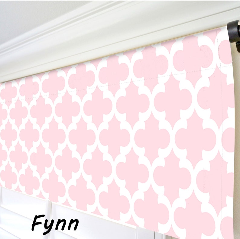 Light Pink Window Valance. Pink Grey Valance. Pink Damask Etsy