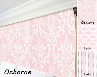 Light Pink Window Valance. Pink Grey Valance. Pink Damask Valance.Girls Room Valance. Pink Nursery Valance. Pink Stripes Chevron Valance