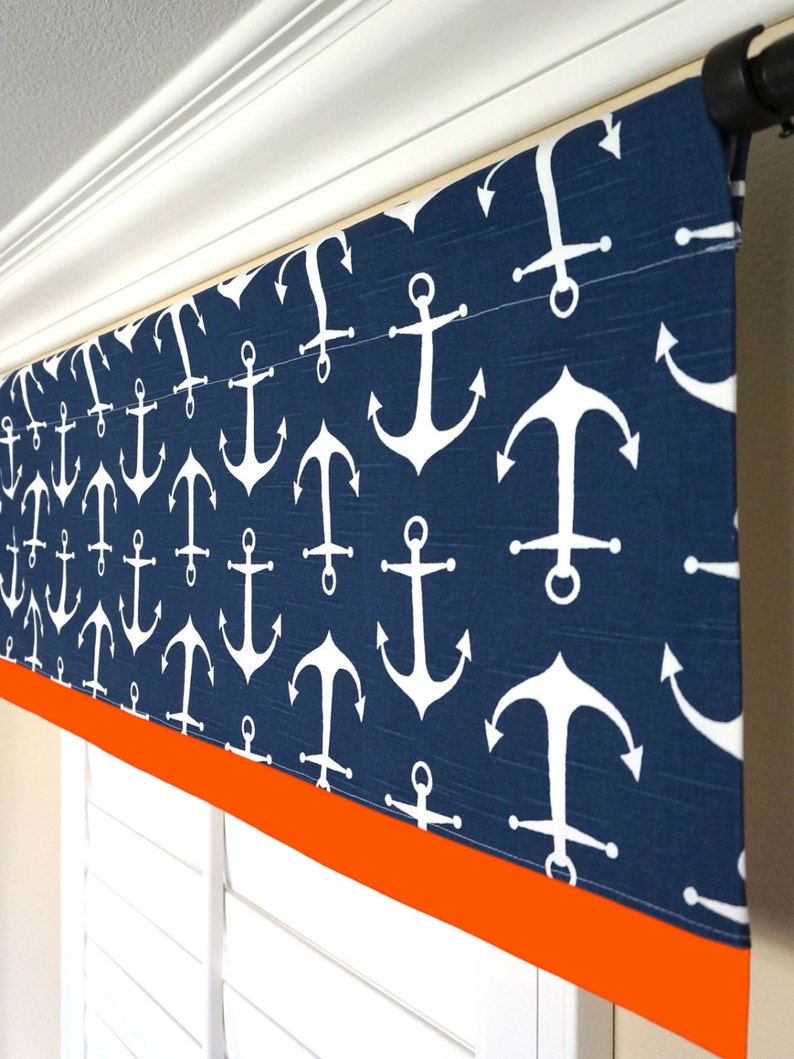 Navy Blue Valance.nautical Valance.navy Valance.kids Etsy