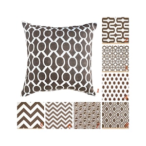 Brown Pillow Covers.Throw Pillows.Accent Pillow.Decorative Pillows.Lattice Toss Pillows.Ikat Pillow Cover.Chevron Couch Pillow