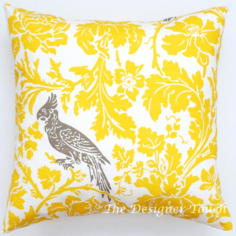 Yellow Grey Pillow Cover Yellow Pillow Geometric Chevron Etsy