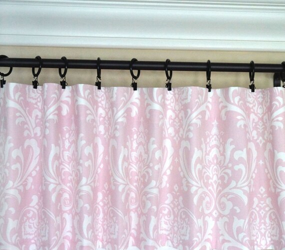 Pink Window Curtains Light Pink Drapes Pink Gray Curtain Gray Etsy