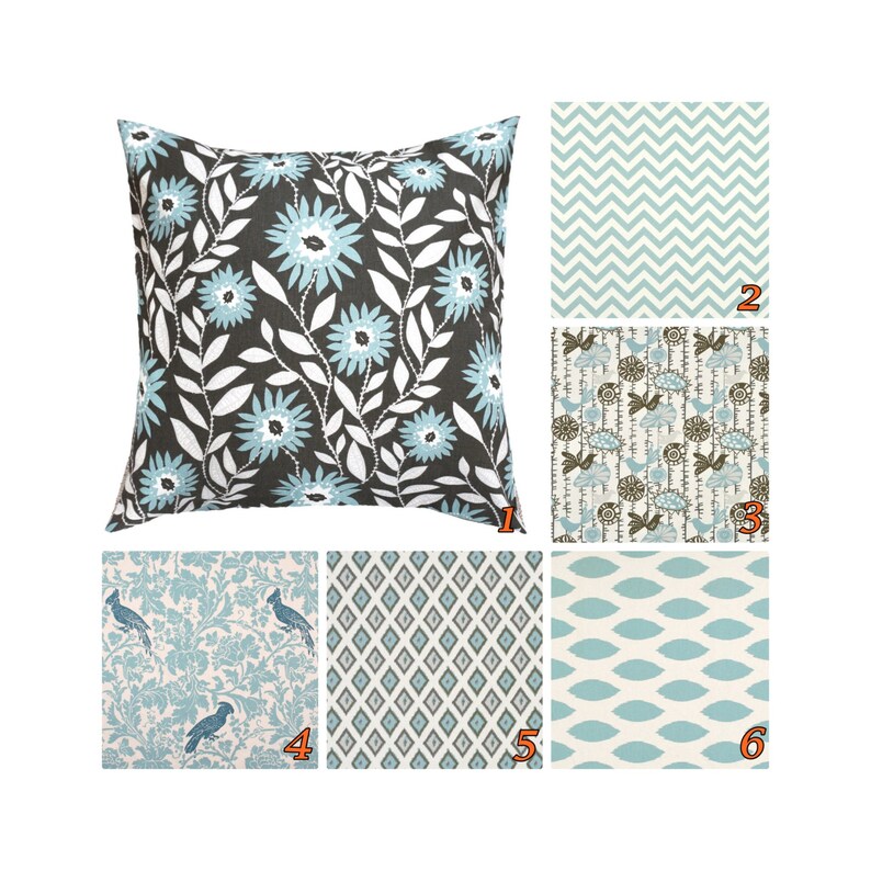 Mineral Blue Decorative Pillow.country Blue Pillow Etsy