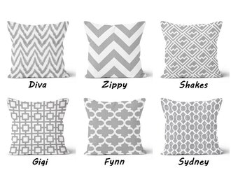 Gray Pillow Covers. Grey Throw Pillows.Grey White Decorative Pillow.Gray Moroccan Pillow.Gray Toss Pillow.Grey Cushion Cover