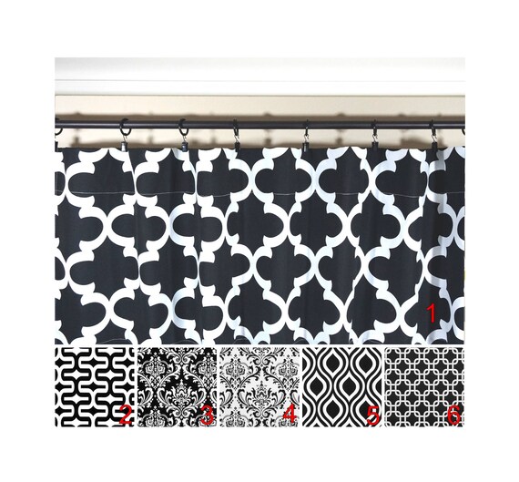 Black And White Window Curtains Black White Curtain Black Etsy