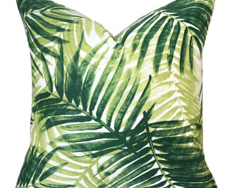 Tommy Bahama Outdoor Pillow Cover.Palm Pillow.Green Throw Pillows.Outdoor Lumbar.Palm Leaf Pillows.Tropical Cushions.Toss Pillow