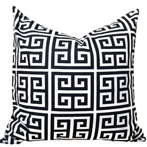 Black and White Decorative Pillows.Pillow Covers.Greek Key Throw Pillows.Black and White Euro Sham.Couch Pillows.Accent Pillows image 3