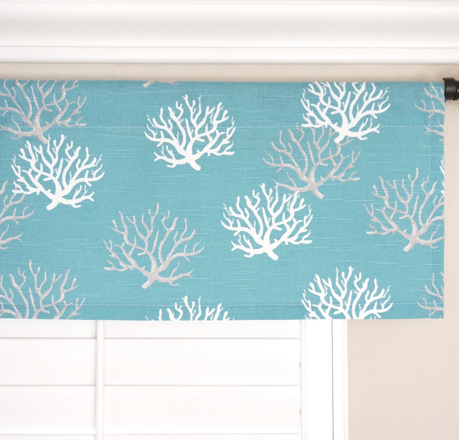 Aqua Window Valance.light Blue Valance.blue Grey Window Etsy