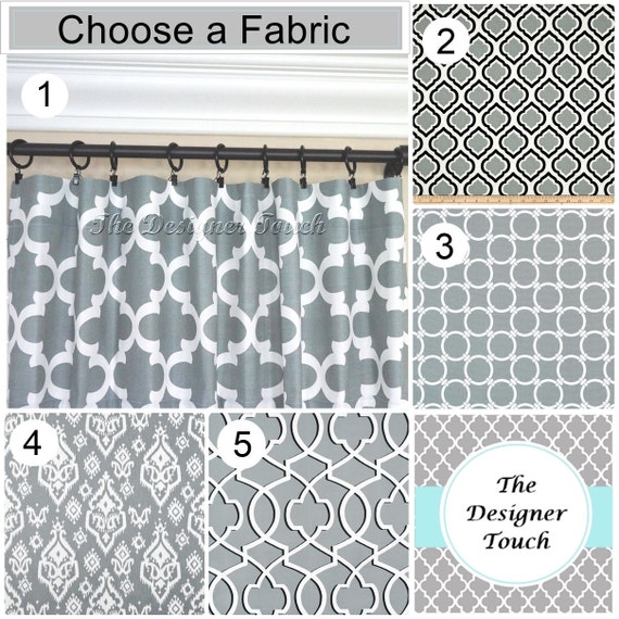 Grey Window Curtains Grey Drapes Trellis Curtain Panels Ikat Etsy