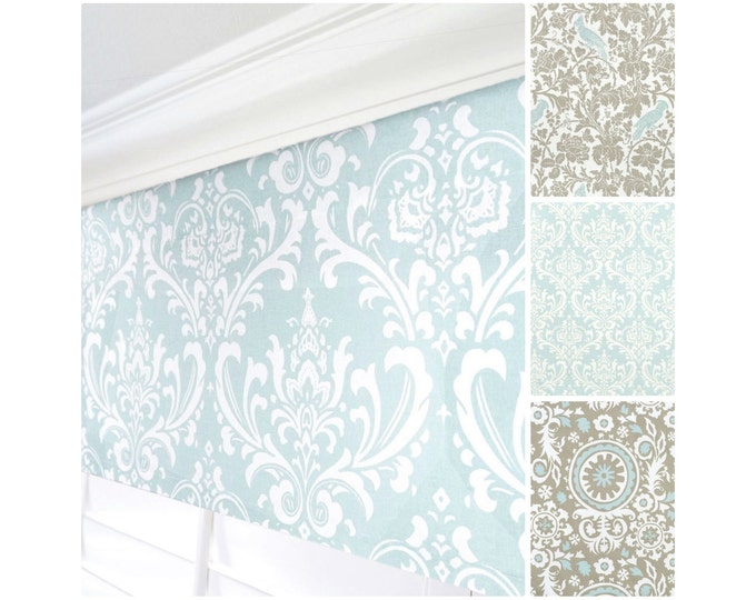 Light Blue Window Valance.taupe Valance.powder Blue Window Etsy