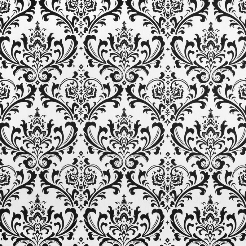 Black and White Curtain Valance.black Damask Valance.moroccan Etsy