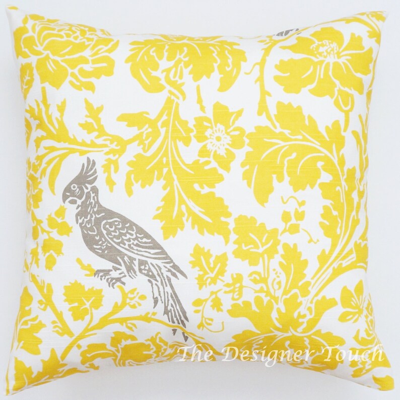 Yellow Grey Taupe Throw Pillow Lumbar Euro Sham Pillow Cover Etsy