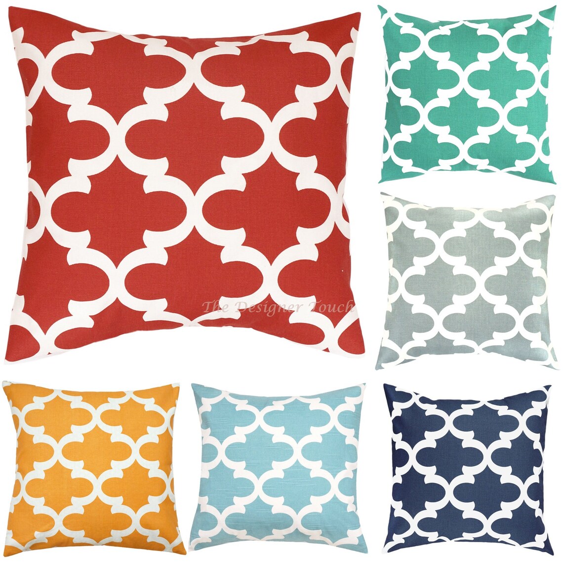 Red Orange Blue Green Grey Toss Pillow Throw Pillow Lumbar Etsy