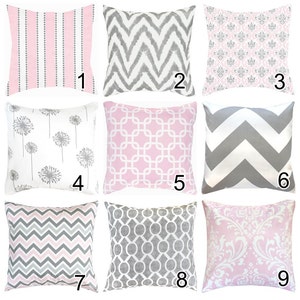Pink Grey White Geometric Throw Pillow Toss Pillow Lumbar Euro - Etsy