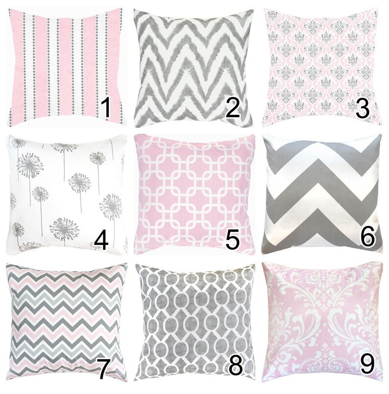 Pink Grey White Geometric Throw Pillow Toss Pillow Lumbar Euro Etsy