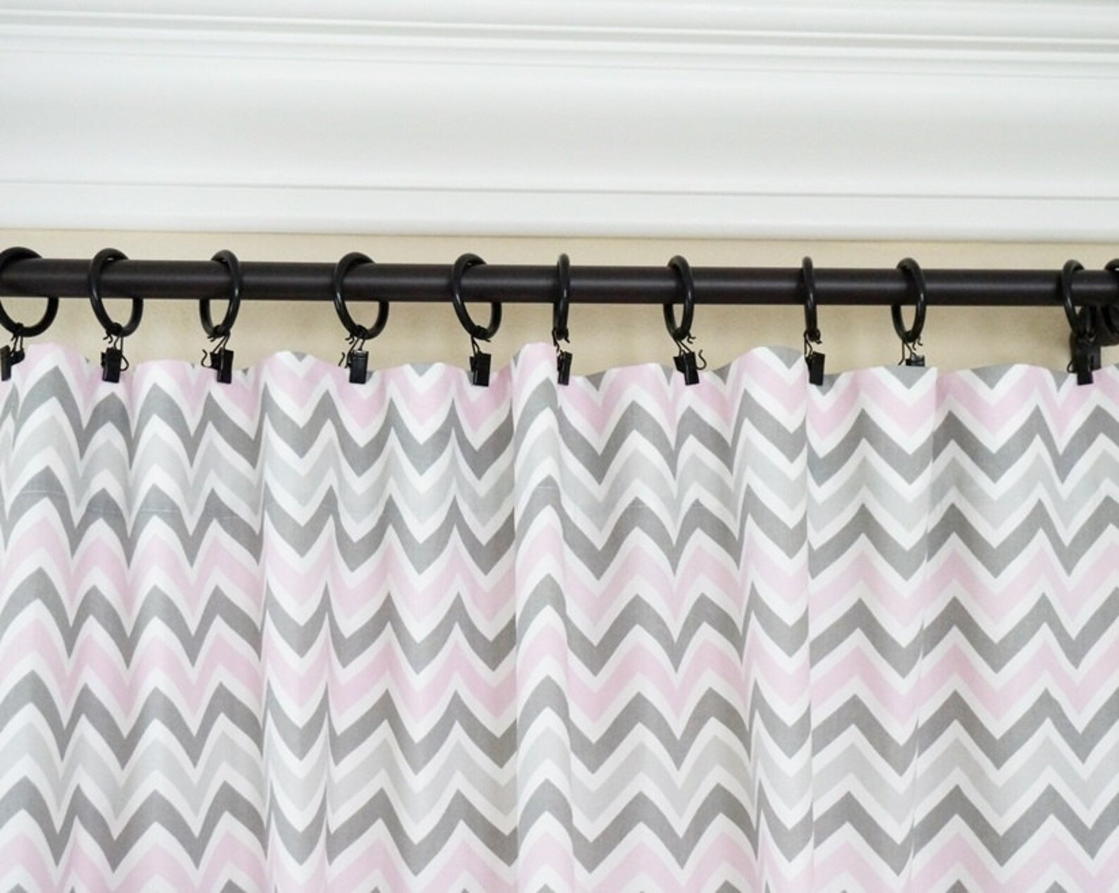 Pink Grey Curtains.light Pink Window Curtains.kitchen Etsy