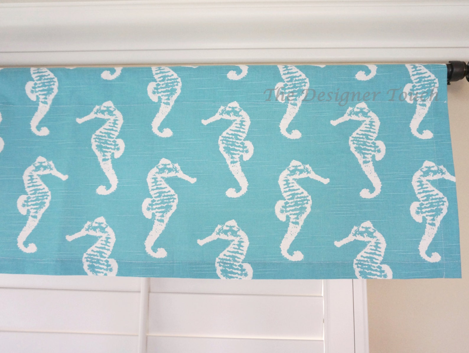 Aqua Window Valance.light Blue Valance.blue Grey Window Etsy
