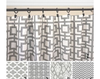 Gray Curtains.Geometric Window Curtains.Anchors Curtain.Moroccan Curtains.Kitchen Curtain.Ikat Curtains.Drapes.Blackout Option