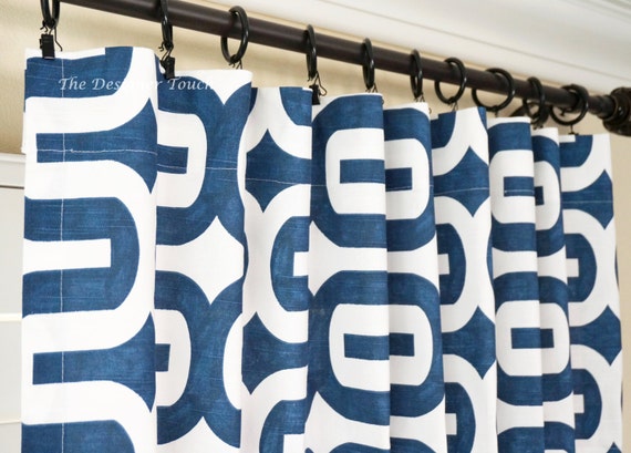 Navy Blue Curtains Blue Drapes Navy Blue Window Etsy