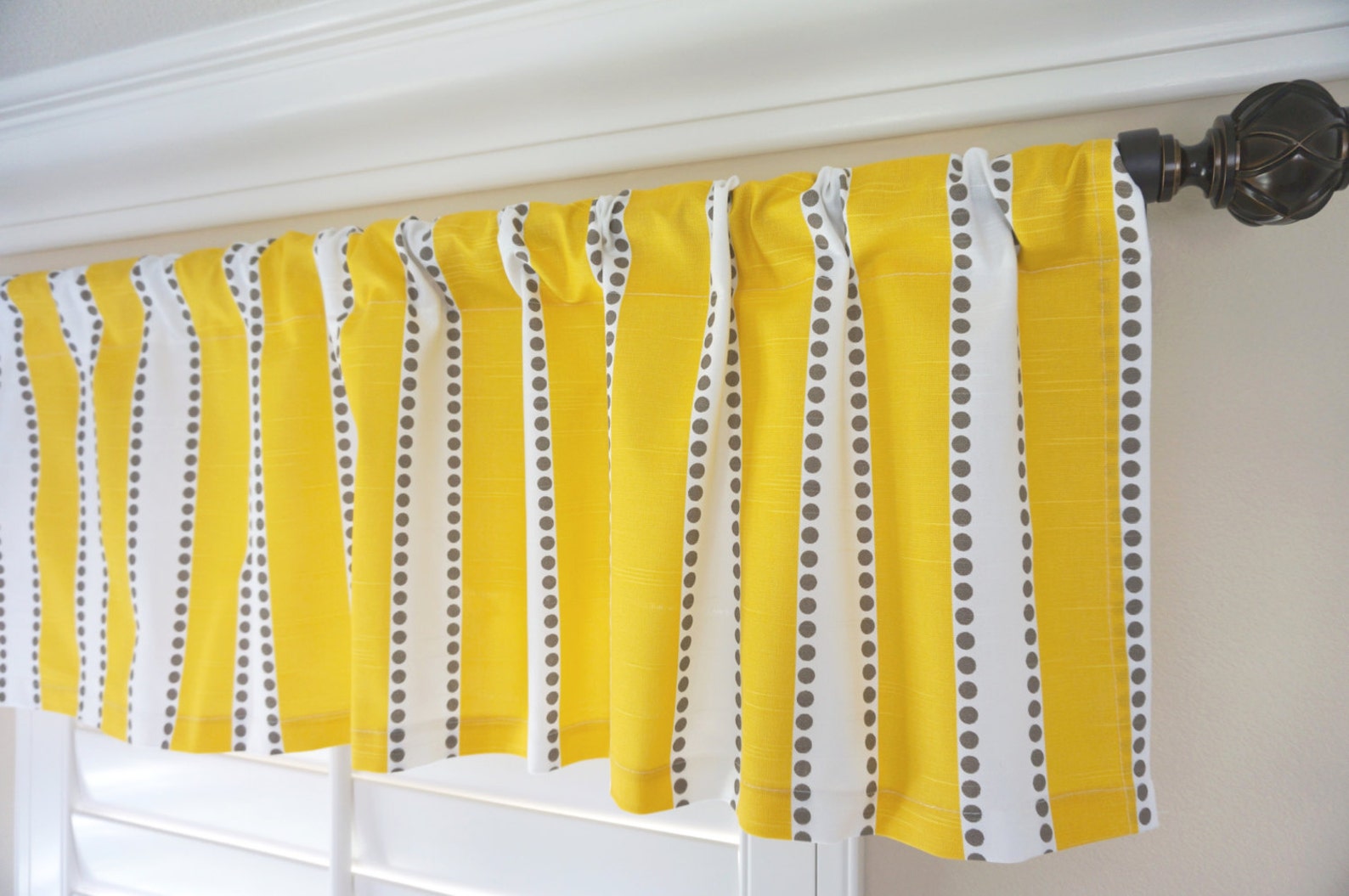 Yellow Stripes Valance.Yellow Window Valance.Yellow Etsy