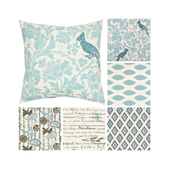 Mineral blue throw clearance pillows