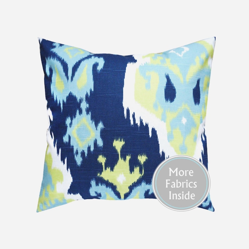 Blue Green Pillow Covers Navy Blue Pillows Peacock Throw Etsy
