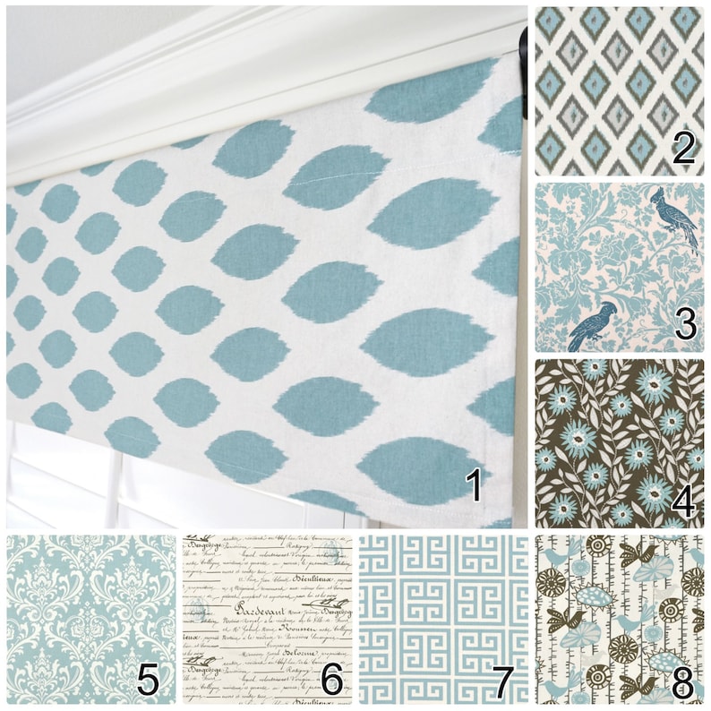 Light Blue Window Valance.blue Grey Valance.damask Etsy