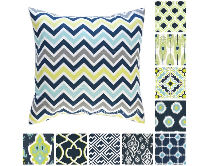 Lime Green Pillow Covers.decorative Pillows.navy Blue Pillows.throw