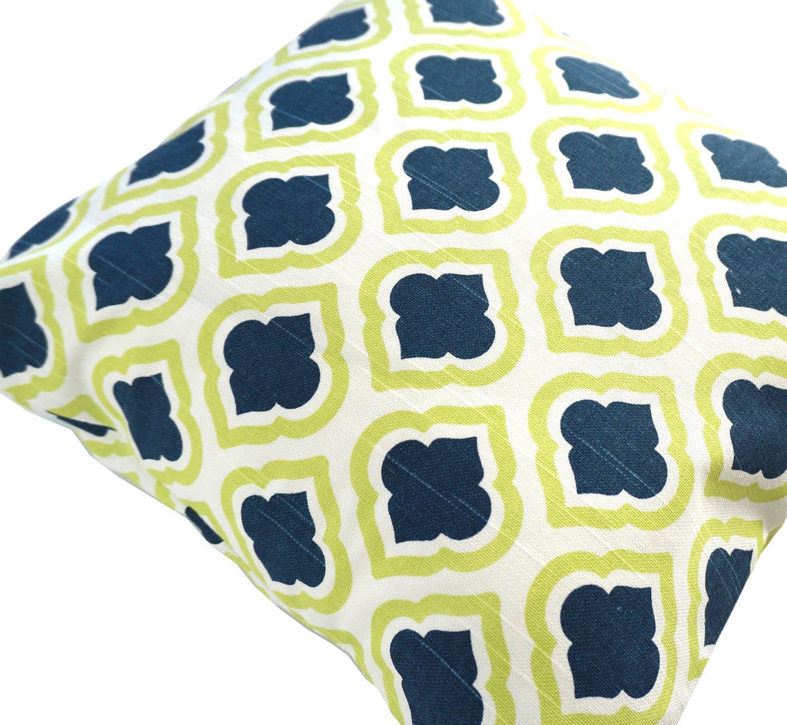 Lime Green Pillow Covers.decorative Pillows.navy Blue Etsy