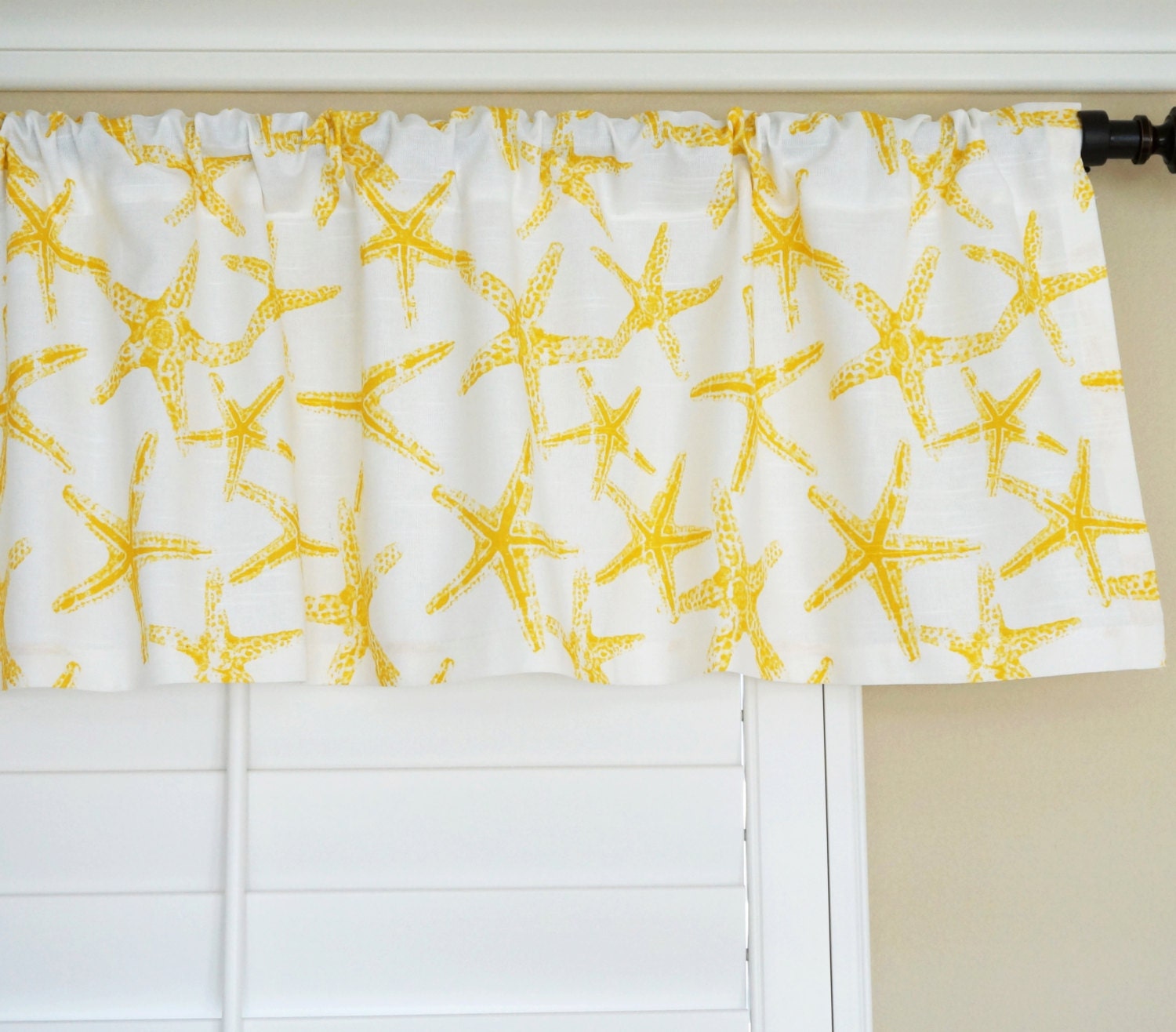 Yellow Window Valanceyellow Window Treatmentskitchen Etsy