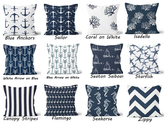 etsy blue throw pillows