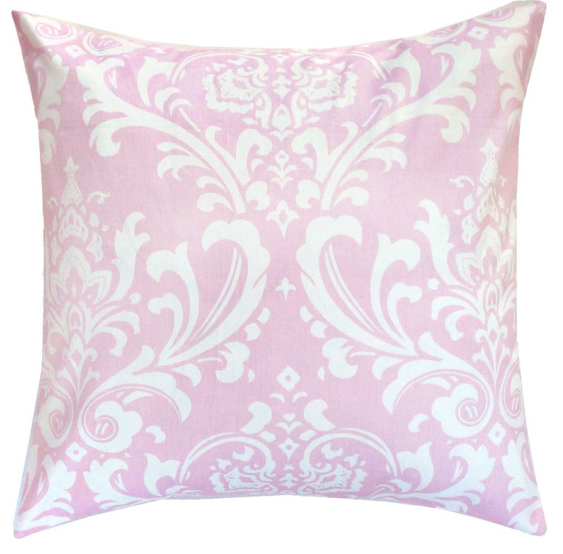 Pink Grey Throw Pillow Cover.Pink Toss Pillow.Damask Etsy