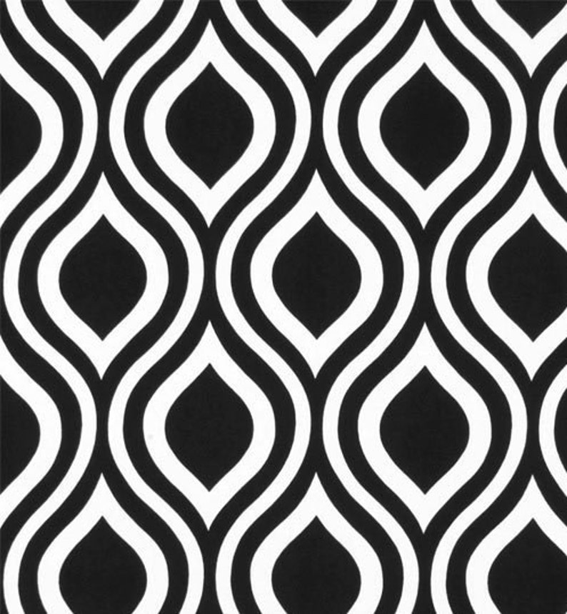 Black and White Curtain Valance.black Damask Valance.moroccan Etsy