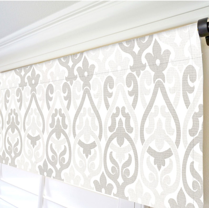 Gray Window Valance.Grey Damask Valance.French Gray Window Etsy