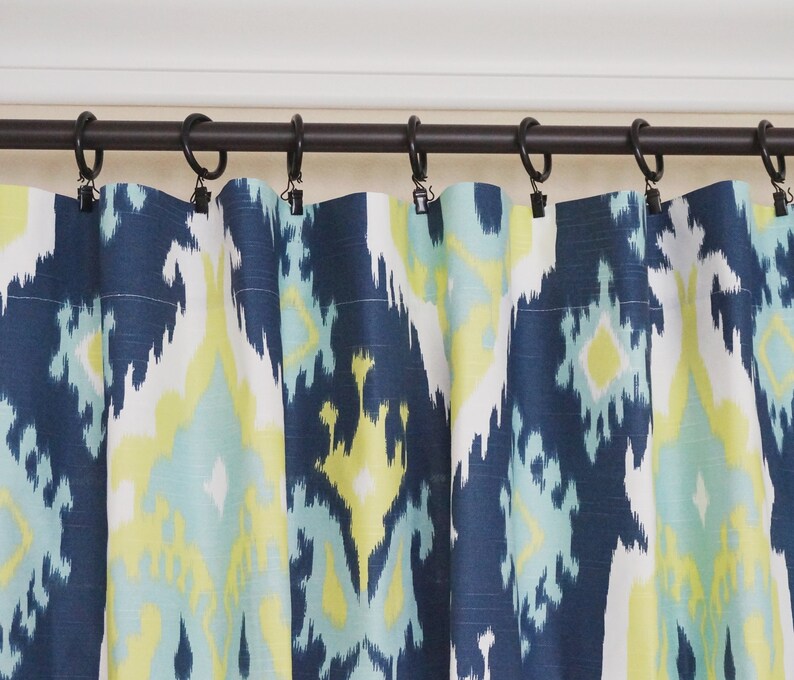 Navy Window Curtains.aqua Curtains.lime Green Kitchen Etsy
