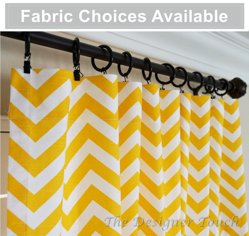 Two Yellow White Window Treatments Yellow Curtains Nautical Etsy