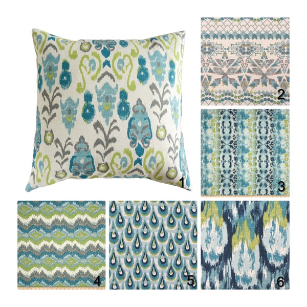 Blue Green Pillow Etsy