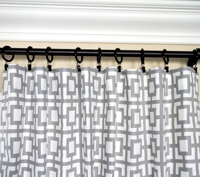 Gray Arrow Curtains.gray White Curtains.modern Geometric - Etsy