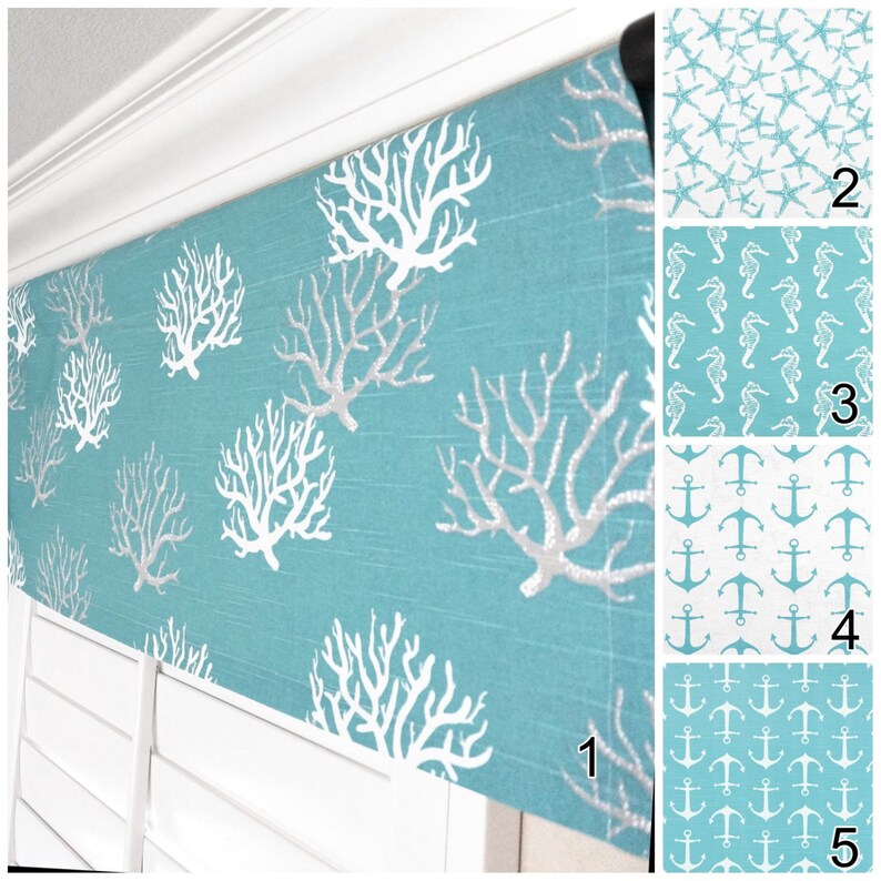 Aqua Window Valance.light Blue Valance.blue Grey Window Etsy