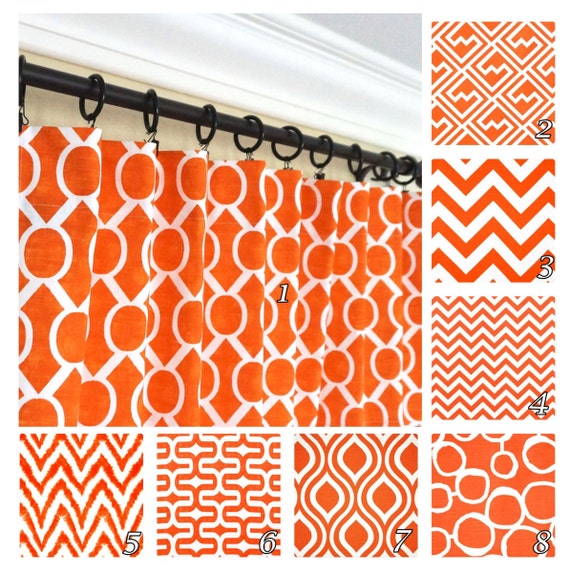 Orange Window Curtains Red Ds Geometric Orange Window Curtains Red, Orange Chevron Curtains