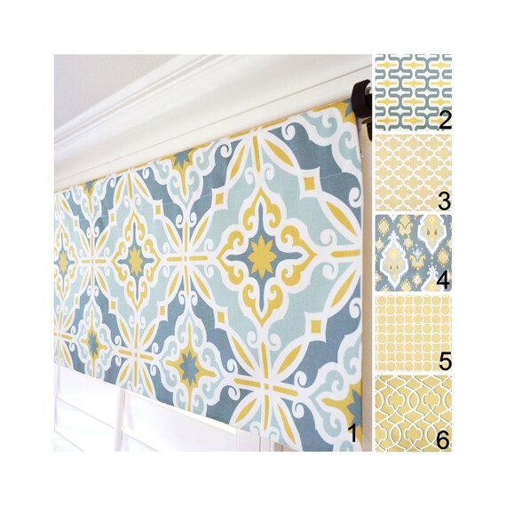 Yellow Gray Window Valance Mustard Grey Image 0