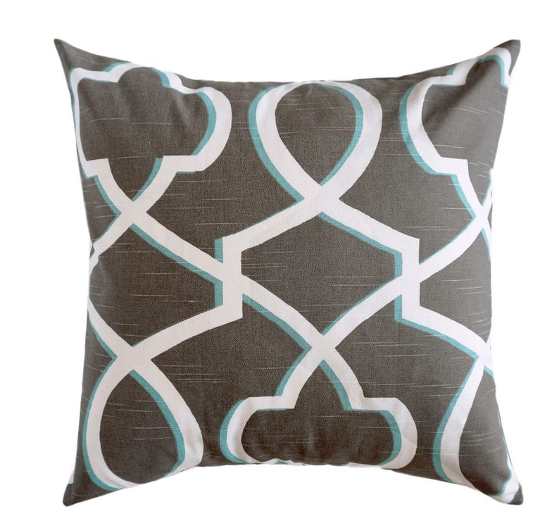 Brown Decorative Pillow Cover.light Blue Throw Pillow.moroccan Etsy