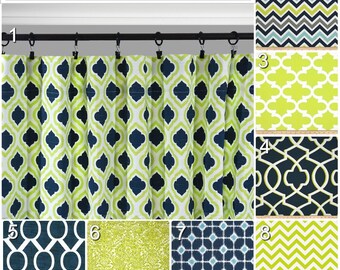 Navy Window Curtains.Lime Green Drapes.Blue Grey Curtain Panels.Aqua Curtain.Grey Trellis Lattice Curtain.Blue Kitchen Curtains